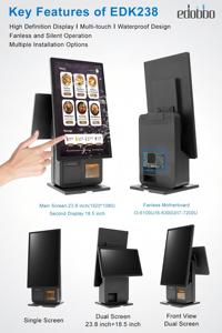 23.8 Inch Black Desktop POS Kiosk Windows Payment System with SDK Store Printing Scanner Printer and Kiosk Machine