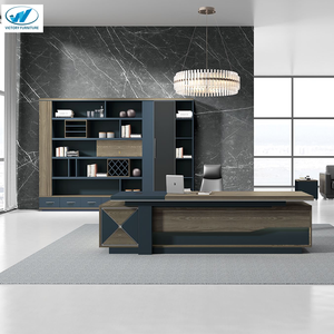 Alta qualità molteplici colori mobili per ufficio 5mm di spessore Design in legno CEO Computer scrivania Manager tavolo e scaffale Set - Product Image 5