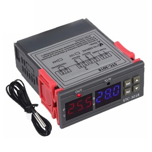Controlador de temperatura del termostato con pantalla LED Digital, pantalla dual, termorregulador de calefacción/refrigeración, sonda de Sensor NTC - Product Image 1