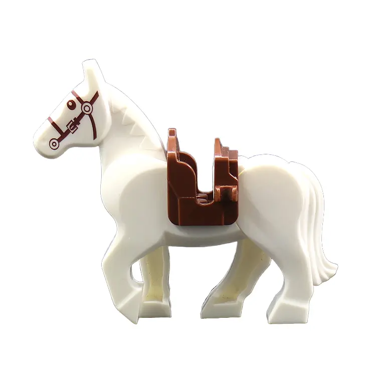 Medieval Knight War Horse Building Block Toys Mini Army Figures Plastic Mini Horse Saddle Building Blocks Unisex WW2 Minifigured