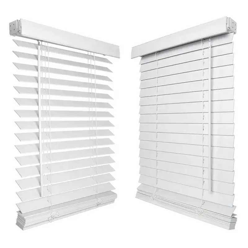 Cordless 2 faux wood blinds