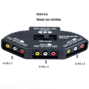 Conmutador Av 3 en 1 Salida 2 en 1 Salida Distribuidor AV 3 en 1 Salida Convertidor de AudioVideo Cableado - Product Image 3