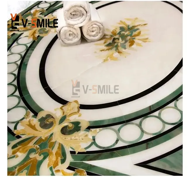 Natural Stone Italian Waterjet Marble Medallions Flooring Sale Marble Marmol Tiles Design Floor Pattern