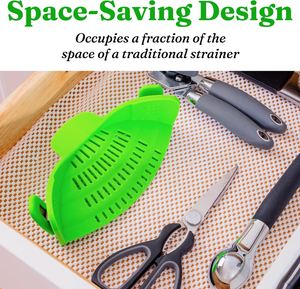 <strong>Strain</strong> <strong>Pot</strong> Strainer and Pasta Strainer - Adjustable Silicone Clip on Strainer for <strong>Pots</strong>, Pans, and Bowls - Lime Green - Product Image 5