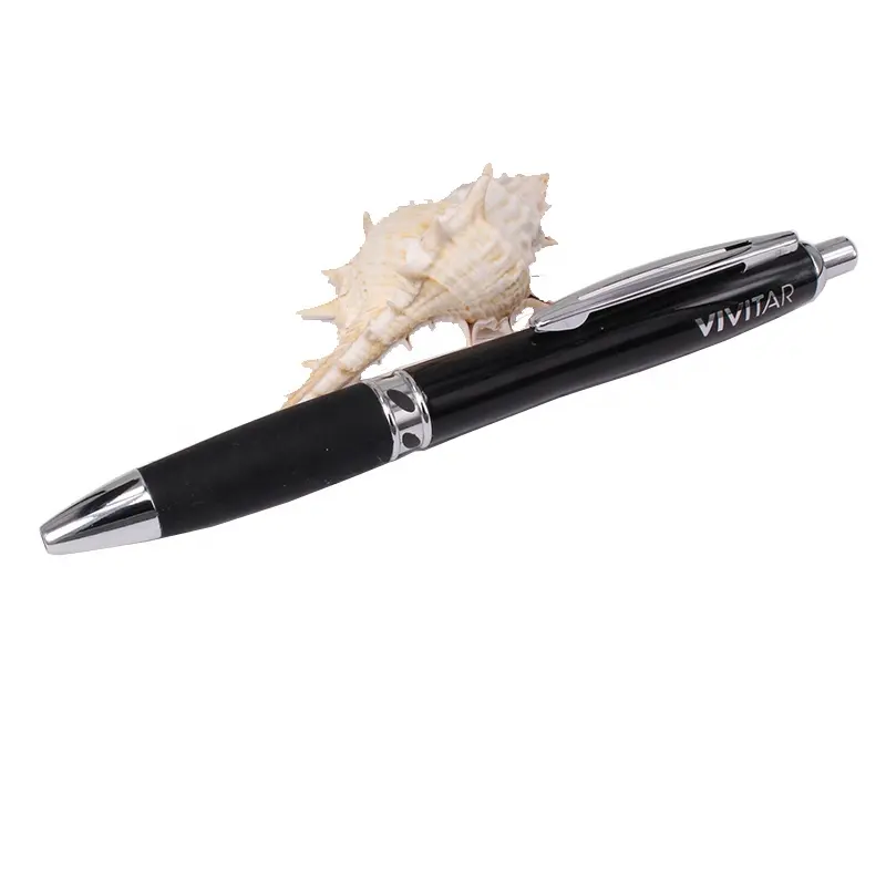 Penne a sfera fat click di alta qualità penne personalizzate nere pesanti penne a inchiostro in ottone di lusso