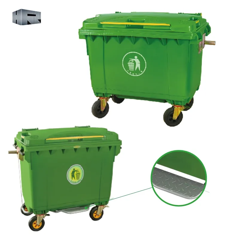 1200 lít ngoài trời dumpster Thùng rác bin Nhựa công nghiệp chất thải bin container tái chế Thùng rác với bánh xe