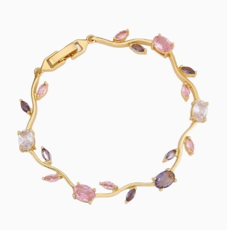 Gold pink purple white