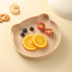 Bear plate-milk tea color