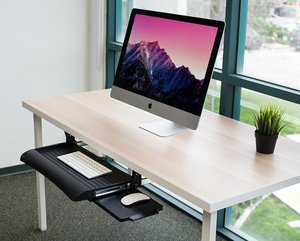 Cajón de teclado de metal deslizante de 21 pulgadas de ancho con plataforma de ratón bandeja de ordenador debajo del mostrador - Product Image 2