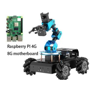 Robot Raspberry Pi 5 De 8GB con ruedas Mecanum Sistema de visión Python ROS para automatización industrial y educativa