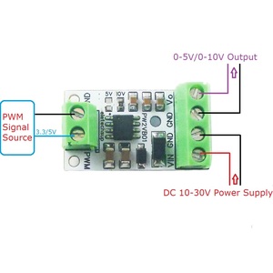 PW2VB01 PWM-DACコンバータ入力パルス信号出力0-5V 0-10V電圧アナログモーター速度調整用PLC ESP32 - Product Image 3