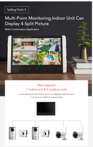 Lermom C70-L70 7inch Touch Screen RF2.4G <strong>Wireless</strong> <strong>Video</strong> <strong>Intercom</strong> <strong>System</strong> for Villas IR Night Vision 4 CCTV 300 Meters Distance - Product Image 5