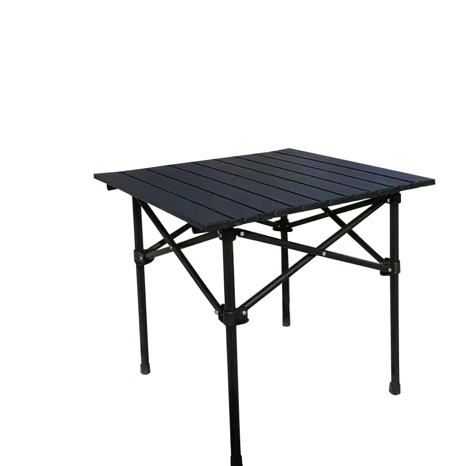 Meja Kemah aluminium portabel, Meja lipat piknik pantai luar ruangan dengan tas penutup