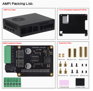 Raspberry Pi 4 Ultra sottile AMP Music Player Kit di raffreddamento incorporato stile NUC in lega di alluminio Case AMPi DIY sistema Audio - Product Image 5