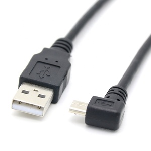 สาย USB แบบสั้นกำหนดเอง2.0ตัวผู้ไปที่มุมซ้าย5ขาสายไมโคร USB ตัวผู้ยาว0.3เมตร - Product Image 4