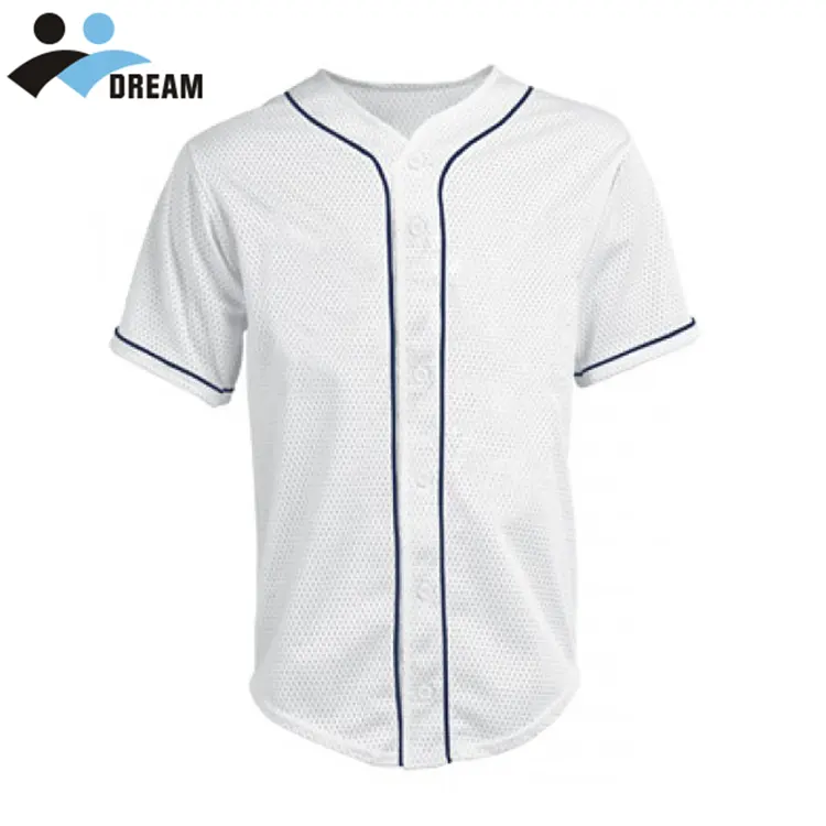 Équipe de baseball personnalisée brodée 100 polyester t-shirts maille unie brodée 100 polyester t-shirts maille baseball jersey