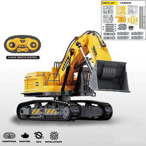 STEM Toy 4 in 1 <strong>Assembled</strong> RC Toy DIY Excavator Programmable Truck Educational Toys Building Block Vehicle Remote Control Car - Product Image 2