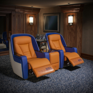 Eersteklas Moderne Gebogen Lederen Home Theater Sofa Stoel Multifunctionele Elektrische Combinatie Voor Hotel Audio-Visuele Kamer Visueel - Product Image 1