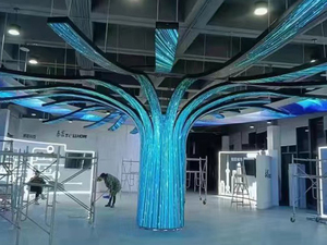 Pantalla de vídeo LED flexible para interiores P5 personalizada, paneles de pantalla de vídeo curvos, quiosco suave de forma Irregular fresca, tienda de bebidas - Product Image 4