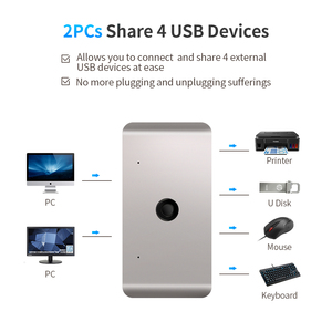 4-Port USB 2.0 KVM-Switch mit Taste 2-in-4 Out Console Verbindet die Drucker tastatur maus - Product Image 3