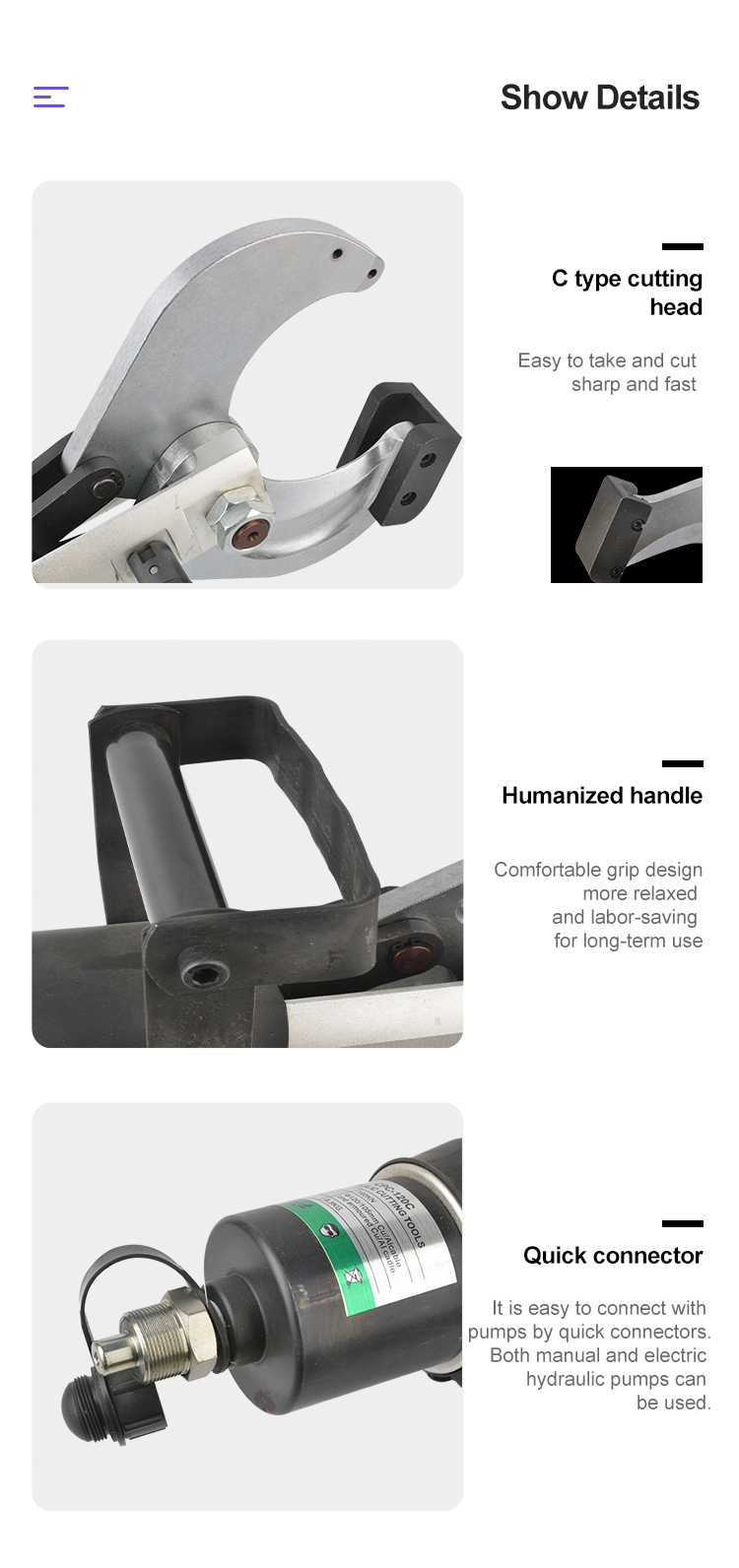 CPC-65C 6 Ton High Quality Split-unit Manual Hydraulic Bolt Cutter