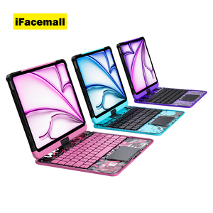 Nueva llegada 10,9 pulgadas iPad A16 2025 360 funda giratoria colorida para Teclado retroiluminado con ranura para lápiz táctil multifuncional