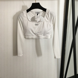 Al新款健身瑜伽套装高品质长袖健身房套装女性品牌户外跑步腰部弹力打底裤中号运动服