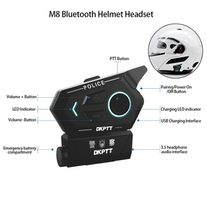 Sistema de intercomunicación de Audio para motocicleta Bluetooth, sistema de intercomunicación inalámbrico de Radio bidireccional, transmisión para Walkie Talkie
