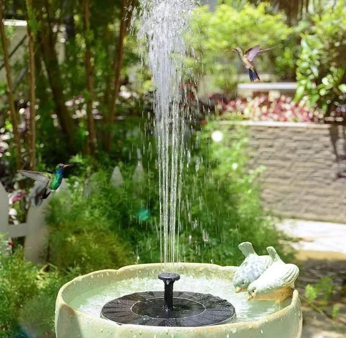 Solar Fountain Solar Water Pump for Bird Bath Free Standing Outdoor Submersible Fountain Panel Kit for Pond Pool Patio Garden