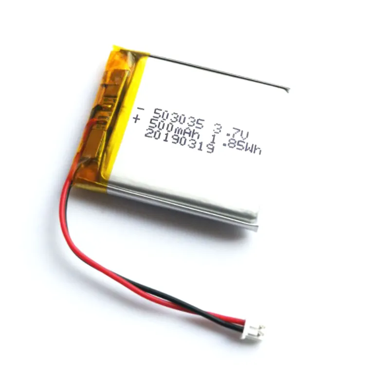 Customized cheap CE li-polymer rechargeable 3.6v 600mah lithium po 503035 lipo battery 3.7v 1.85wh 500mah li ion polymer battery