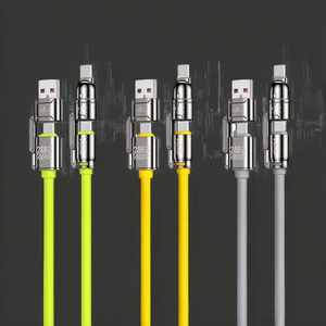 240W 4-in-1超高速充電USBケーブル5A現在のシリコンマルチインワンデータケーブルIP用16 15 14 13電話充電ケーブル - Product Image 6