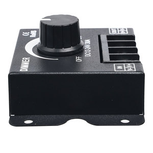 LEDシングルカラーライトストリップコントローラーフレキシブルアイアンシェル調光器手動ノブスイッチ付き12V 24V 30A 1チャンネル出力 - Product Image 4