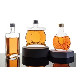 迷你可重复使用的玻璃酒瓶50毫升容量定制带螺帽的空酒瓶 - Product Image 1