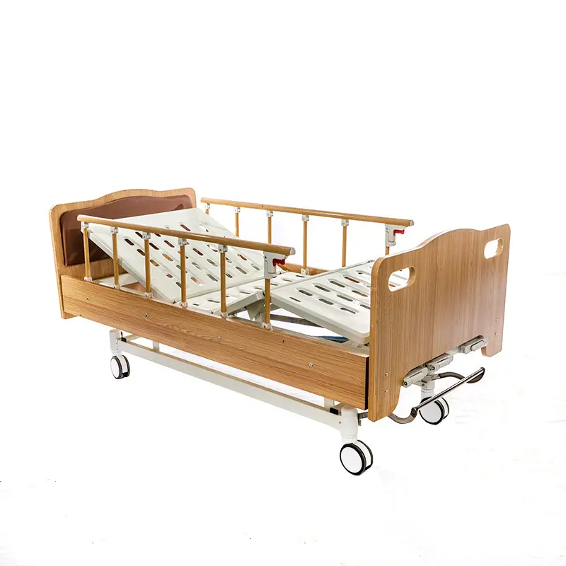 เตียงพยาบาลทางการแพทย์ทำจากไม้จริง3ฟังก์ชั่นอุปกรณ์ดูแลบ้านพร้อมล้อลูกล้อ