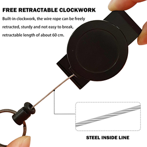 Nhiệm vụ nặng nề có thể thu vào Keychain 360 xoay thiết kế có thể thu vào huy hiệu Reel chủ với 60cm dây thép vòng chìa khóa vành đai Clip - Product Image 2