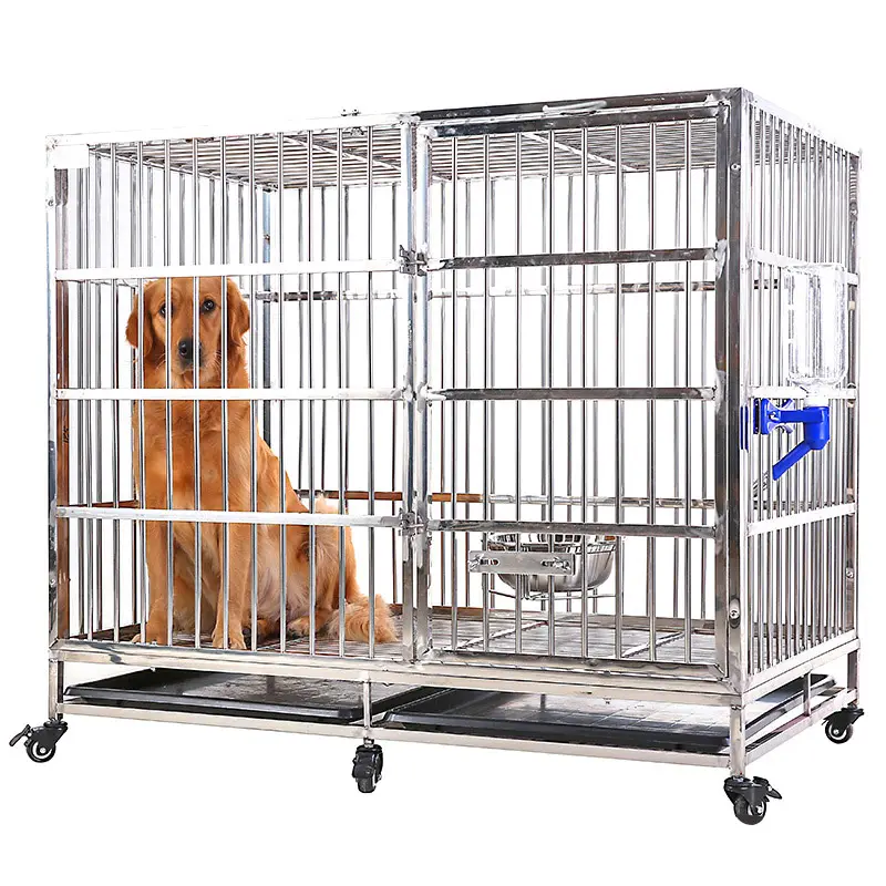 large pet dog cage stainless steel dog crate heavy duty outdoor dog house kennel