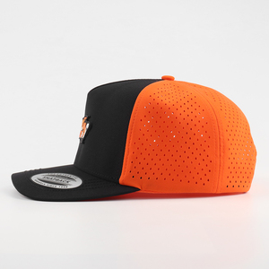 Summer Breathable Waterproof Golf Hat Laser Cut Cap 5 <strong>Panel</strong> Fitted Running Hat Custom PVC <strong>Patch</strong> Snapback Golf Hat Baseball Caps - Product Image 3