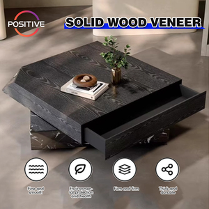 Lüks Minimalist kare mermer sehpa yaratıcı tasarımcı oturma odası dönebilir depolama sehpa ZEM-637 - Product Image 2
