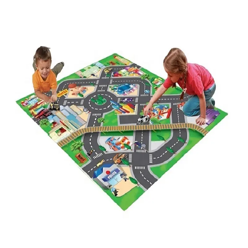 Tapete 2022 jogo barato para bebê, criança, crianças, jogo ecológico, playmat com tráfego, tapete e carro, brinquedo