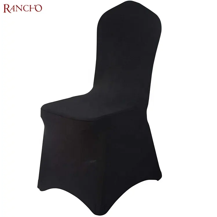 Copertura della sedia di stirata di ricezione di cerimonia nuziale delle coperture piegate bianche o avorio nere all'ingrosso dello Spandex