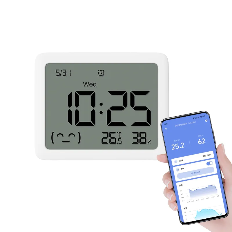 פונקציית אזעקת בלוטות' LCD שעון חכם ZenMeasure & הקלטה של שינויי טמפרטורה ולחות פנימיים