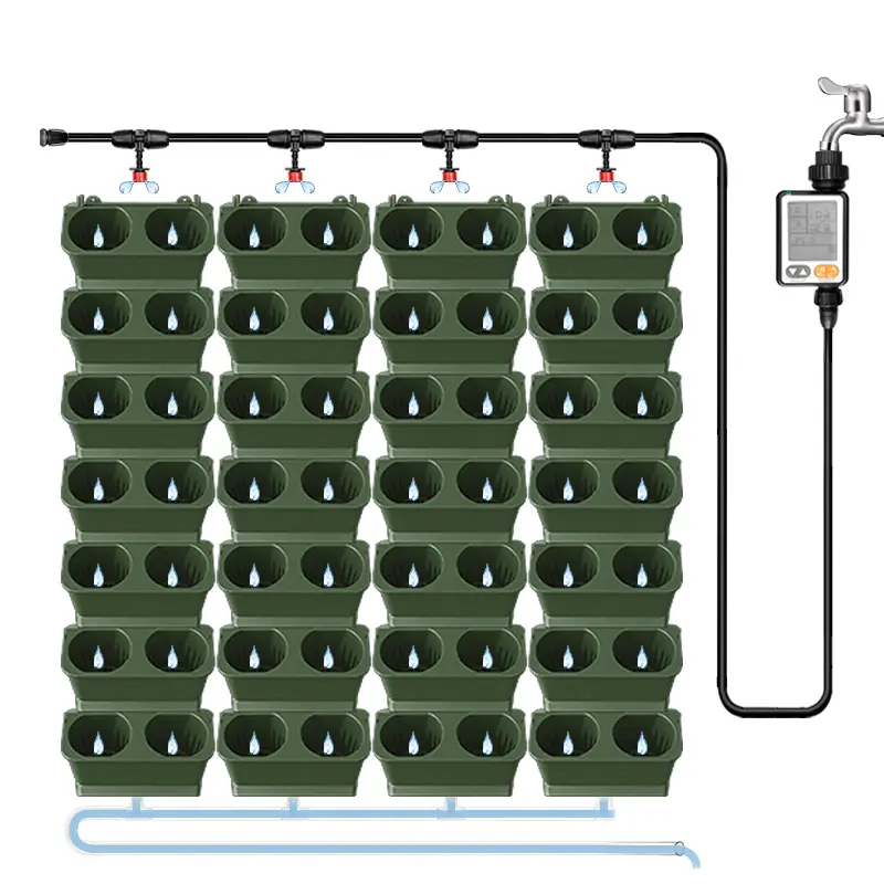 house automatic irrigation system wall sturdy vertical plastic hanging flower pot smart garden green flower pot
