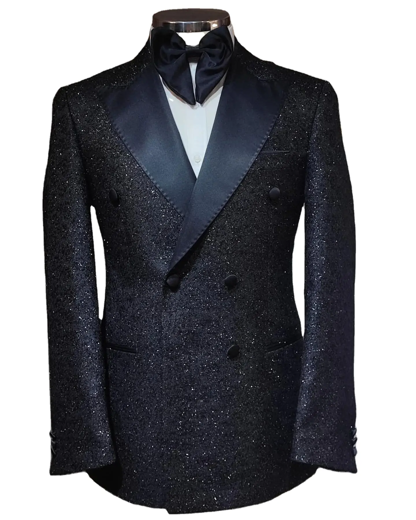 Ismarlama terzi yapılan erkek parlak sim takım elbise 2 parça takım elbise için bir düğme smokin parti düğün ziyafet balo Suit