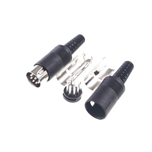 262 derece 8 Pin DIN erkek fiş başlığı tel lehim Up dairesel itme-çekme güç konnektörü işlenmiş İletişim kablosu montaj - Product Image 4