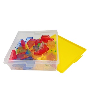 Montessori Math Toys 2024 Translucent Colored Plastic Geometric <strong>Pattern</strong> <strong>Blocks</strong> Stacked <strong>Building</strong> <strong>Blocks</strong> - Product Image 2