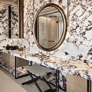 Yushi biệt thự khách sạn trang trí sang trọng ý calacatta Viola phiến đá cẩm thạch cho tường Panel gạch - Product Image 5