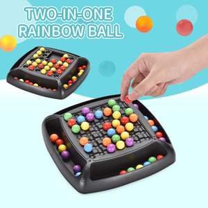 おもちゃのようなゲームパーティー2-in-1プラスチック製の7色のビーズレインボーボールで楽しい脳のゲームを排除激しい戦い - Product Image 2