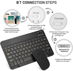 VONN Custom Lightweight Office <strong>Computer</strong> Rechargeable Ultra Slim Multi-Device <strong>Wireless</strong> BT <strong>Keyboard</strong> and <strong>Mouse</strong> <strong>Combo</strong> for Tablet - Product Image 4