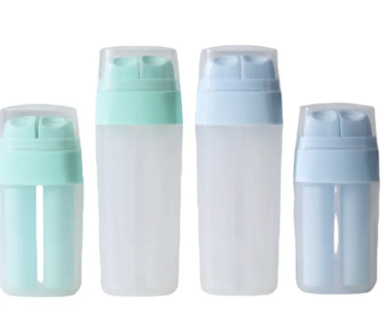 BB cream-botella de pp de doble tubo para loción, envase de intubación de 30ml, material de embalaje cosmético de 15ml