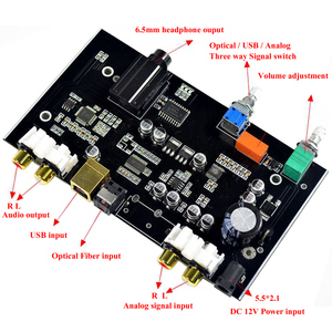 Panel óptico USB PCM5100 MS8416, entrada NE5532 OP DC 12V 24bit 192K con Control de volumen de Audio, tablero DAC B9-007 - Product Image 2